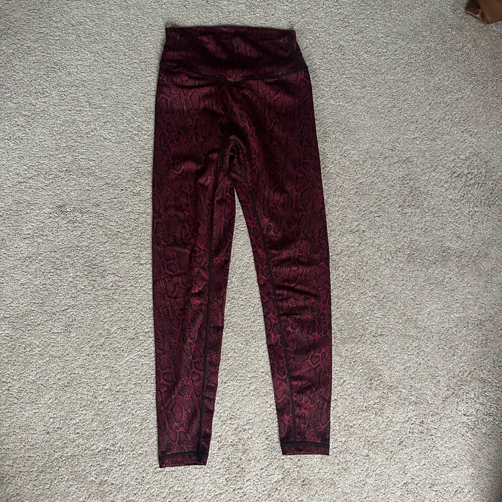 BuffBunny Red and Black Leggings Velvet Finish